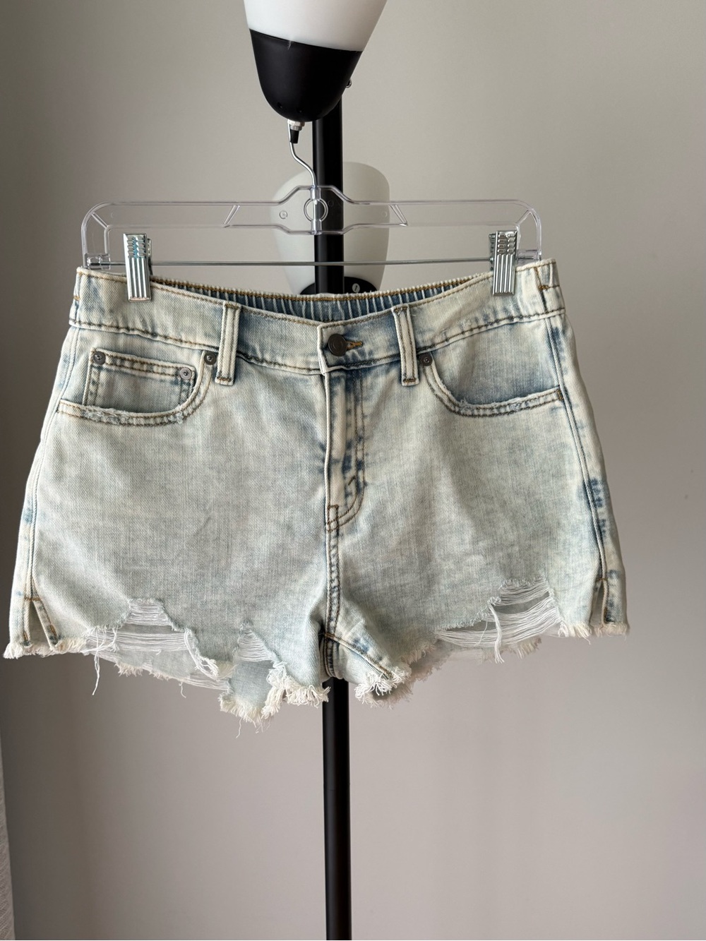 aerie Light Blue Distressed Denim Jean Shorts S/P